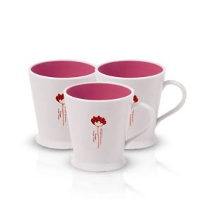 Appollo Flower Mug (Pack Of 3)-Pink