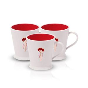 Appollo Flower Mug (Pack Of 3)-Red