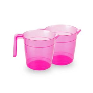 Appollo Transparent Glow Bath Mug (Pack Of 2)-Pink