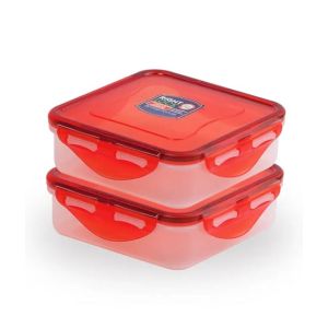 Appollo Right Lock Food Keeper Small (Pack Of 2)-Red