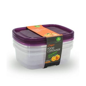 Appollo Crisper Food Container Small (Pack Of 3)-Purple