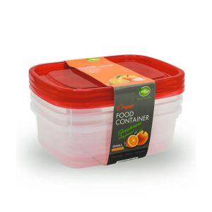 Appollo Crisper Food Container Small (Pack Of 3)-Red