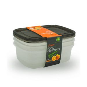 Appollo Crisper Food Container Small (Pack Of 3)-Smoke Grey