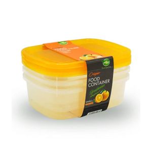 Appollo Crisper Food Container Small (Pack Of 3)-Orange