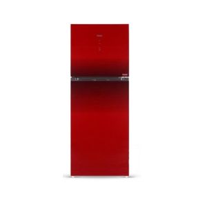 Haier Digital Inverter Freezer-On-Top Glass Door Refrigerator 18 Cu Ft Red (HRF-538IDR)