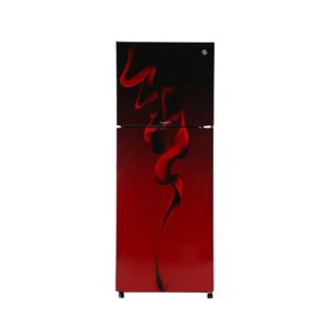 PEL Curved Glass Door Freezer-on-Top Refrigerator 12 cu ft Red (PRCGD 21860)