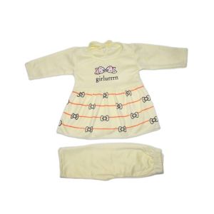 Komfy Printed Baby Dress Yellow (NBG067)