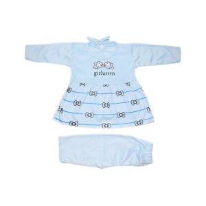 Komfy Printed Baby Dress Blue (NBG068)