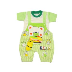 Komfy Bear Printed Unisex Romper For Kid's Green (NBN126)