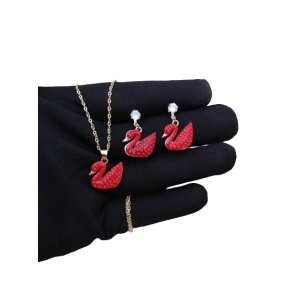 Azhari Traders Duck Locket Set-Red