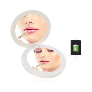 ShopEasy Makeup Mirror Portable Phone Charger With Light