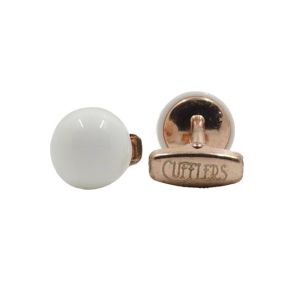 Cufflers White Circle Designer Cufflinks - (CU-4023)