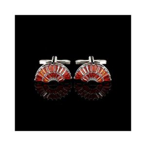 Cufflers Designer Black Fan Sector Crystal Cufflinks - (3014-A)