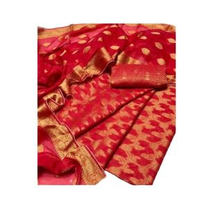 Shah Kamal Cotton  Jacquard Fabrics Unstitched Suit For Women 3-Pcs