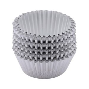 Promax Aluminium Foil Cup Cake Disposable Muffin Silver - 100 Pcs