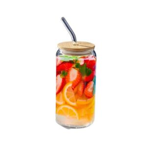 Genshirts Glass Cup With Straw And Cover 500ml