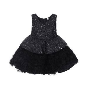 HnH Marketing Frill Fairy Frock With Bow For Women Black-12-13 Years