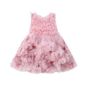 HnH Marketing Turkish Frill Fairy Frock For Women Green-6-10 Months-Pink