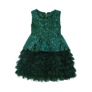 HnH Marketing Turkish Frill Fairy Frock For Women Green-6-10 Months-Green