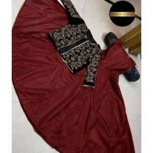 Pista Collection 2PCs Sequence Embroidered Koti With Kalli-Maroon