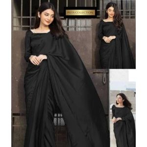 Pista Collection Imported Silk Saree Stuff-Black