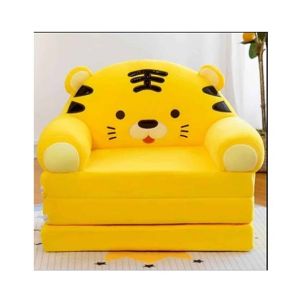 Easy Shop 2 in 1 Cute Children Cat Cartoon Foldable Sofa Bed Yellow