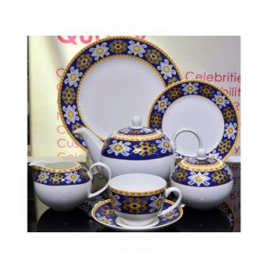 Easy Shop Bone China Tea Set - 24Pcs Blue