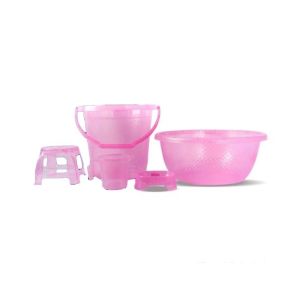 Easy Shop Diamond Bath Set Pink - Pack Of 5