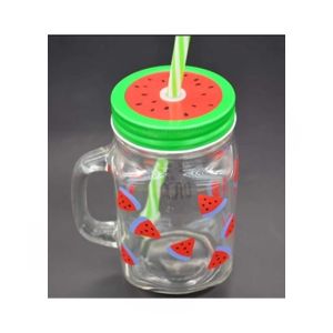 Easy Shop Glass Watermelon Straw Mug