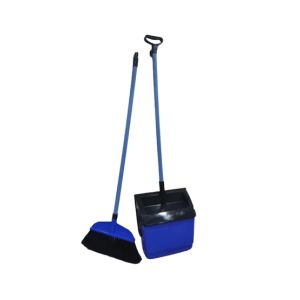 Easy Shop Long Handle Folding Plastic Dustpan and Brush