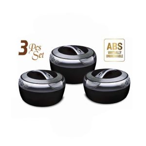 Easy Shop Metallic Casserole Hotpot Pack Of 3 Black