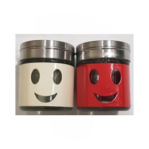 Easy Shop Smiley Face Spice Bottle With Steel Lid Pack Of 2