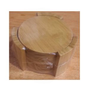 Easy Shop Wooden Tea Coaster With Stand Pack Of 6Pcs