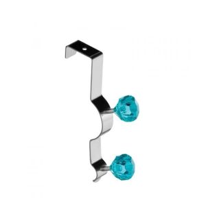 Premier Home Over Door Diamantes Double Hook Hanger - Teal (509689)