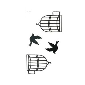 Ferozi Traders Bird Cage Temporary Tattoo Sticker Classic Black