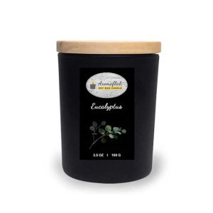 Aromaflick Eucalyptus Soy Glass Candle - Black