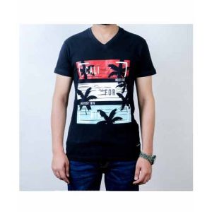 Evenodd Printed T-Shirt for Men Black