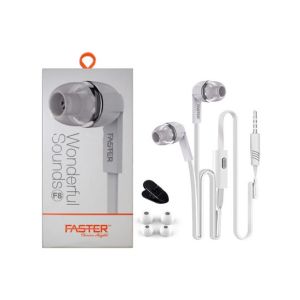 Faster F8 Wonderful Bass Sounds Earphones White - Pack Of 3