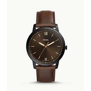 Fossil Minimalist Three-Hand Men's Watch Brown (FS5557SET)