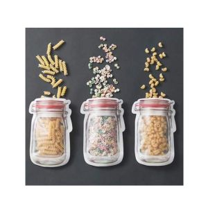 G-Mart Reusable Jar Design Ziplock Bag - Pack of 3