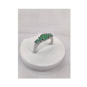 Gilgit Bazaar Emerald Stone Silver Ring (28)