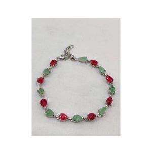 Gilgit Bazaar Multi Stone Silver Bracelet (14)