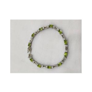 Gilgit Bazaar Peridot Stone Silver Bracelet (20)