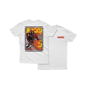 Genteez Anime Digital Printed T Shirt For Men-White-Medium