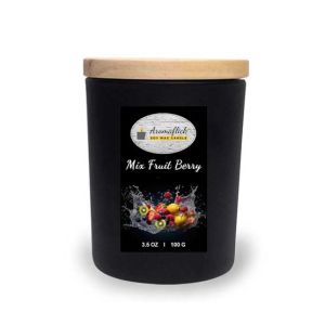 Aromaflick Mix Fruit Berry Soy Glass Candle - Black 