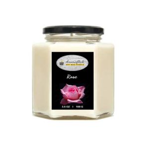 Aromaflick Rose Hexagonal Jar Soy Candle