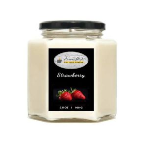 Aromaflick Strawberry Hexagonal Jar Soy Candle