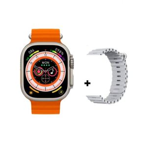 Mobopro HK8 Pro Max Series 8 Dual Strap 49mm Smart Watch - Orange & Grey