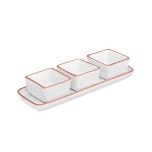 Premier Home Calisto Dishes With Tray - Set Of 3 White (722854)