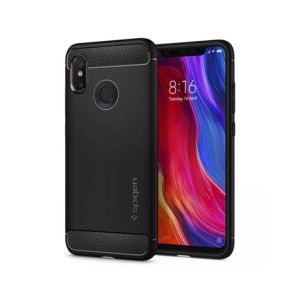 Spigen Rugged Armour Case For Mi 8 - Balck (AMT-8704)